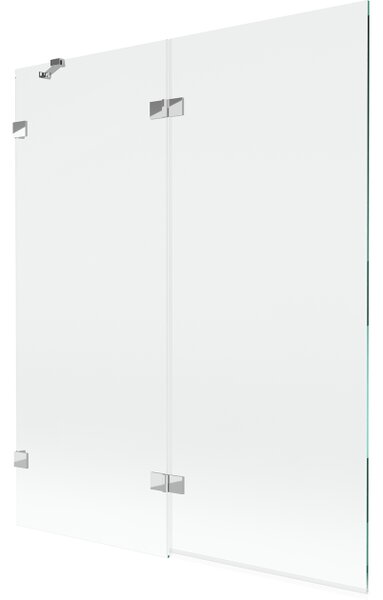 Mexen Lunar levo dvo-krilni kopalniški zavese 140 x 150 cm, prozorne, krom - 897-140-100-01-00-L