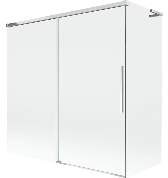 Mexen Rox L 2-krilni premični zaslon za kopalno kad 160 + 70 x 150 cm, prozoren, krom - 8C9L-160-070-01-00