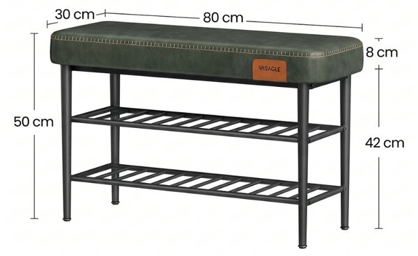 Klop s prostorom za čevlje EKHO 80x30 cm, zelena