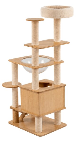 Mačje drevo praskalnik HAPPY CAT 147x40x40 cm, bež