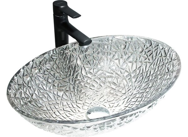 Mexen Goa steklena umivalnik nadpultna 50 x 36 cm, prozorna - 24085000