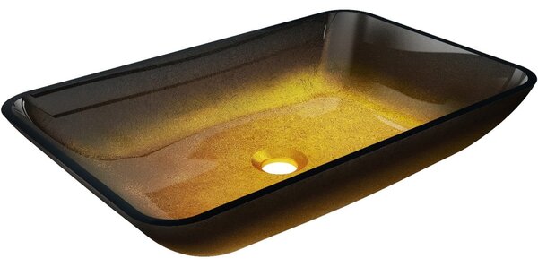 Mexen Megan steklena pultna umivalnik 56 x 36 cm, temno zlata - 24135651