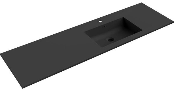 Mexen Otis vgrajni umivalnik desni 161 x 46,5 cm, črna mat - 25181671P