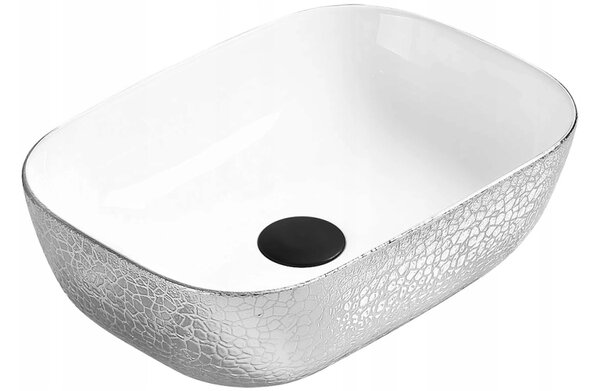 Mexen Rita umivalnik nad pultom 45 x 32 cm, bela/srebrna - 21084555