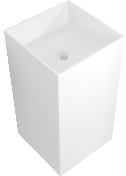 Mexen Xola-2 samostoječi umivalnik iz konglomerata 45 x 45 cm, mat bela - 26594500