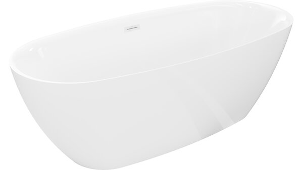 Mexen Luvo Slim prostoječa kopalna kad 170 x 75 cm, bela, bel preliv - 52801707500-20