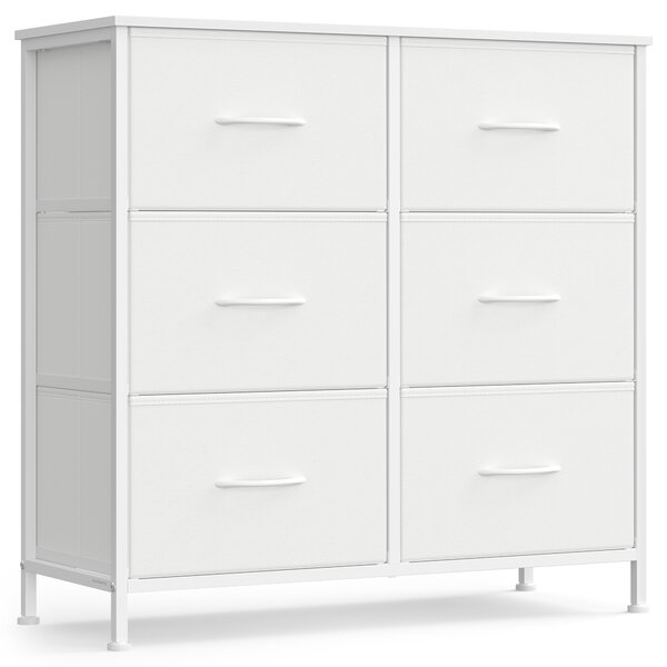 Komoda s tekstilnimi predali VELMIO 77 x 74 cm, bela