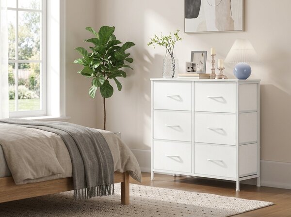 Komoda s tekstilnimi predali VELMIO 77 x 74 cm, bela