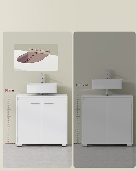 Omara pod umivalnik LAVIXO 60 x 30 cm, bela