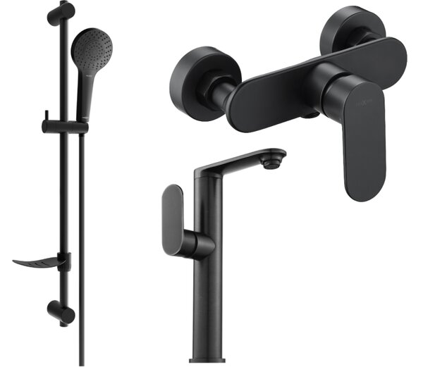 Mexen Milo DF05 tuš set, črn - 713154DF05-70
