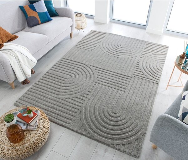 Siva volnena preproga Flair Rugs Zen Garden, 120 x 170 cm