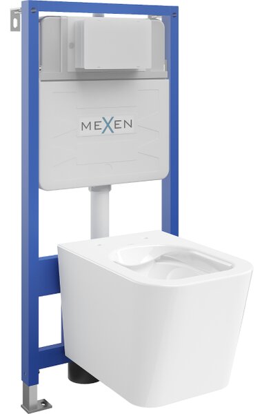 Mexen Teo vgradni WC set okvir Fenix Slim z WC školjko, beli sijaj - 6103385XX00