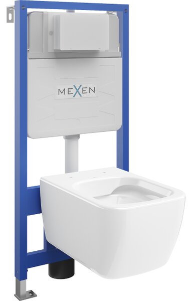 Mexen Stella vgradni WC komplet stelaž Fenix Slim z WC školjko, beli sijaj - 6103368XX00