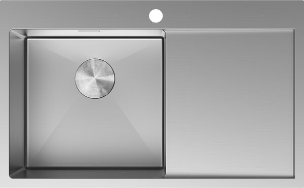 Mexen Exar jeklena pomivalno korito z eno posodo in odcejalnikom, levo 780 x 480 mm, inox - 6433781010L-01