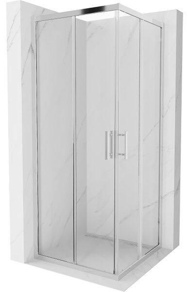 Mexen Rio kvadratna tuš kabina 80 x 80 cm, prozorna, krom - 860-080-080-01-00