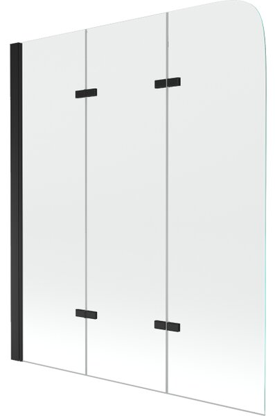 Mexen Felix trokrilni tuš paravan 120 x 140 cm, prozoren, črn - 890-120-003-70-00