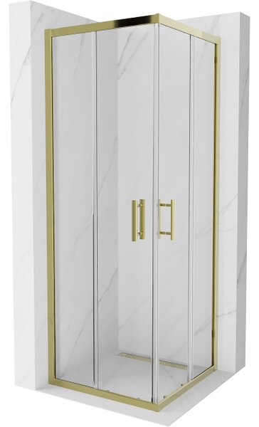 Mexen Rio kvadratna pršna kabina 70 x 70 cm, prozorna, zlata - 860-070-070-50-00