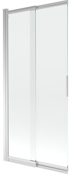 Mexen Fox 2-krilni premični kopalniški zaslon 85 x 150 cm, prozoren, krom - 891-085-002-01-00