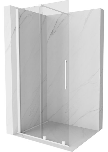 Mexen Velar drsna tuš stena Walk-in 120 x 200 cm, prozorna 8 mm, bela - 871-120-000-03-20