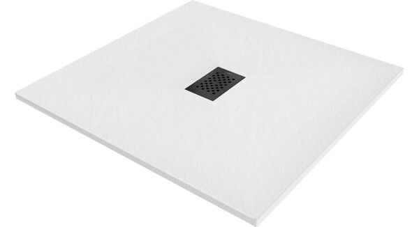 Mexen Hugo kvadratna pršna kad SMC 100 x 100 cm, bela, črna maska - 42101010-B