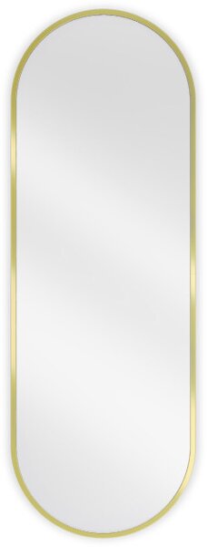 Mexen Loft ovalno kopalniško ogledalo 100 x 35 cm, zlati okvir - 9851-100-035-000-50