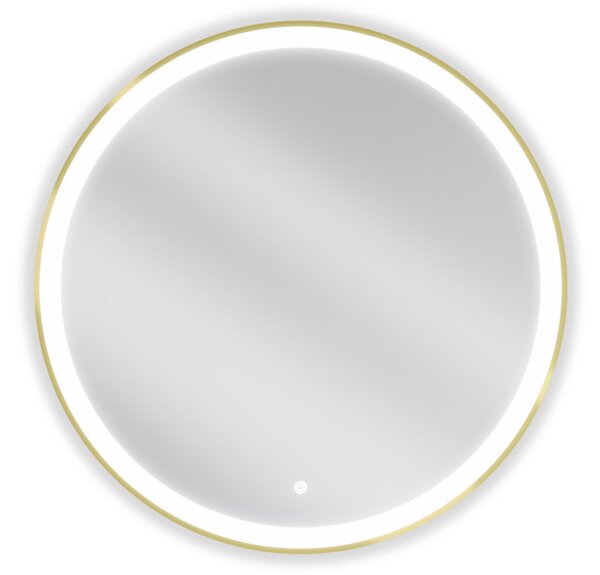 Mexen Esso kopalno kopalno luč, okroglo 80 cm, LED 6000K, proti megli, zlati okvir - 9825-080-080-611-50