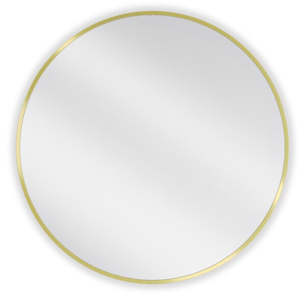 Mexen Loft okroglo kopalniško ogledalo 70 cm, zlati okvir - 9850-070-070-000-50