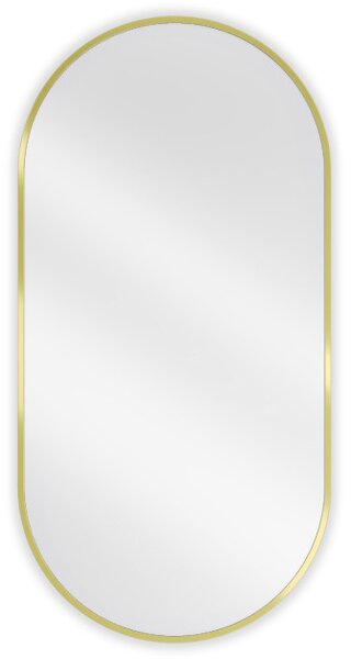 Mexen Loft ovalno kopalniško ogledalo 100 x 50 cm, zlati okvir - 9851-100-050-000-50