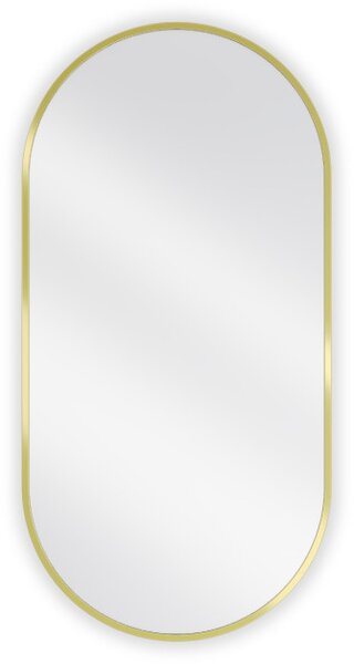 Mexen Loft ovalno kopalniško ogledalo 90 x 45 cm, zlati okvir - 9851-090-045-000-50