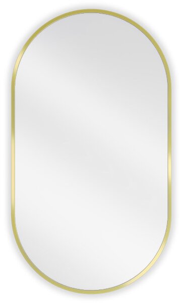 Mexen Loft ovalen kopalniško ogledalo 80 x 45 cm, zlati okvir - 9851-080-045-000-50