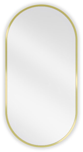 Mexen Loft ovalno kopalniško ogledalo 80 x 40 cm, zlati okvir - 9851-080-040-000-50