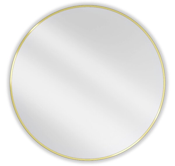 Mexen Loft okroglo kopalniško ogledalo 90 cm, zlati okvir - 9850-090-090-000-50