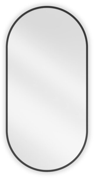 Mexen Loft ovalno kopalniško ogledalo 90 x 45 cm, črn okvir - 9851-090-045-000-70