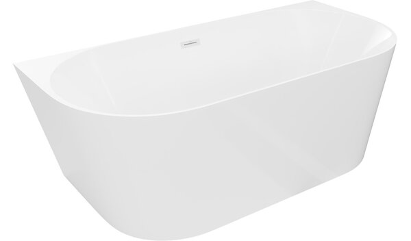 Mexen Oval Slim samostoječa kopalna kad stenska 170 x 80 cm, bela, bel preliv - 52661708000-20