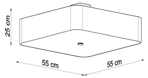 Črna stropna svetilka s senčnikom iz stekla in tekstila 55x55 cm Kortez – Nice Lamps