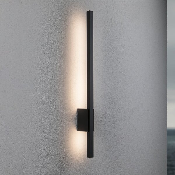 Paulmann Stan LED zunanje stensko svetilo 80 cm, Črna, Kovina, Sodobni