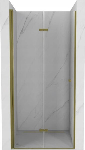 Mexen Lima zložljiva tuš vrata 80 cm, prozorna, zlata - 856-080-000-50-00
