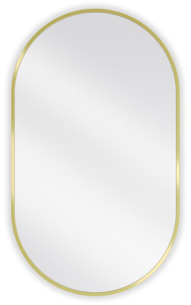 Mexen Loft ovalno ogledalo za kopalnico 85 x 50 cm, zlati okvir - 9851-085-050-000-50
