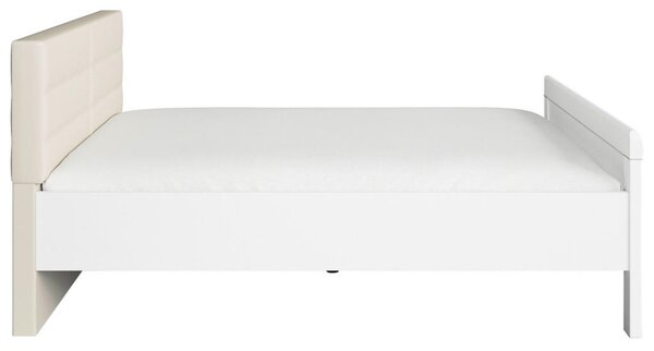 POSTELJA 140 cm x 200 cm , leseni material bela, barve šampanjca