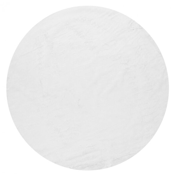 Bela pralna okrogla preproga ø 100 cm Pelush White – Mila Home