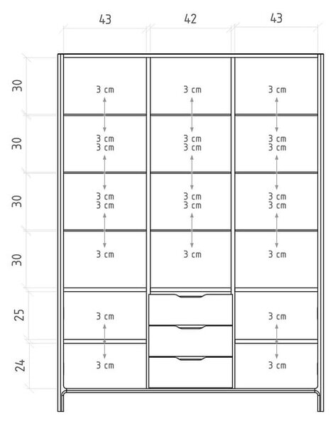 Vitrina iz masivnega hrasta 140x188 cm Twig – The Beds