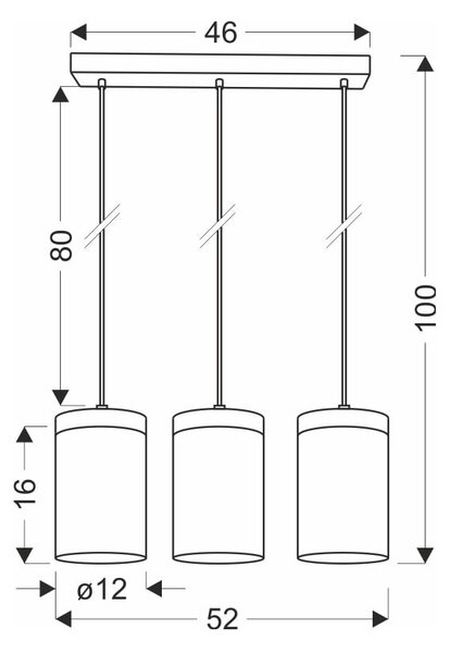 Črna/naravna viseča svetilka s steklenim senčnikom ø 12 cm Wels – Candellux Lighting