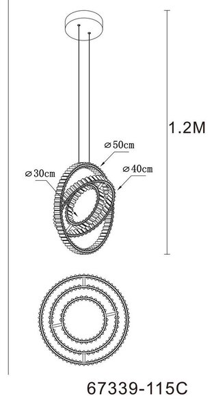 VISEČA LED-SVETILKA NEIL 3670 lm 2700-6000 K 230 V