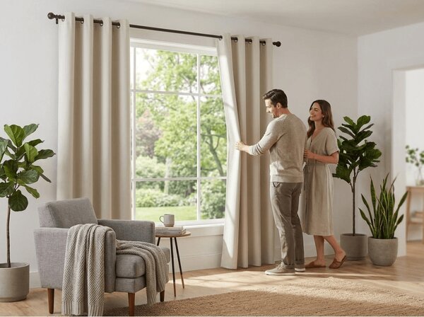 Belo-kremna zavesa OXFORD 140x250 cm Za obesiti: Trak za nabiranje