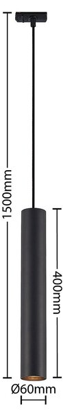 Lindby Obesna svetilka Linaro, 40 cm, črna, 1-fazna, GU10, Črna, Dnevna soba / jedilnica, Kovina, Sodobni, Obesek z enim plamenom