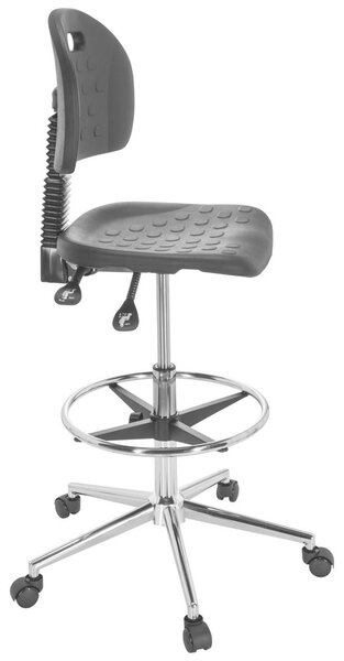 VRTLJIVI STOL umetna masa črna