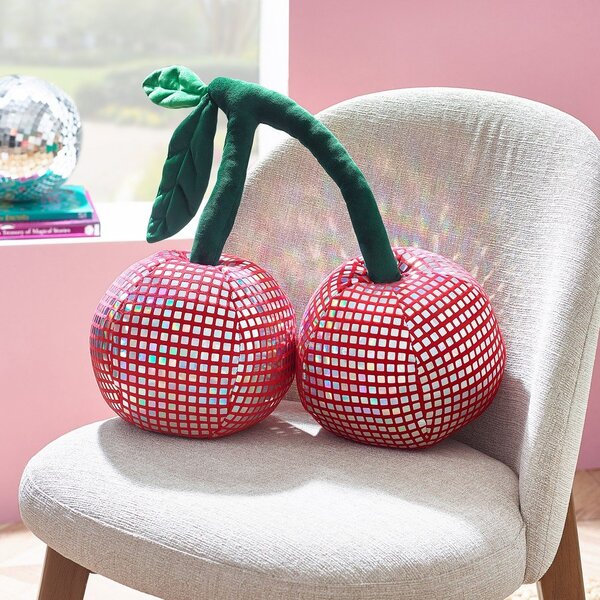 Plišasta okrasna blazina 25x30 cm Disco Cherries – Catherine Lansfield
