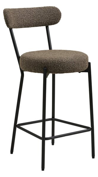 Rjav oblazinjen barski stol (višina sedeža 65 cm) Badalona – House Nordic