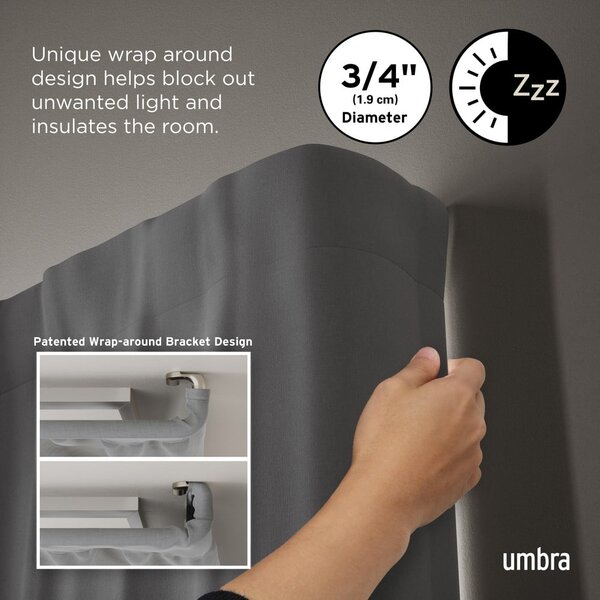 Jeklena karnisa z nastavljivo dolžino 76 - 213 cm Twilight – Umbra