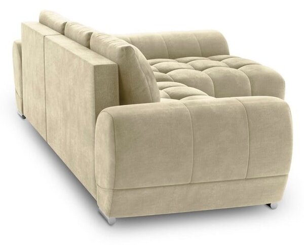 Bež žametna raztegljiva sedežna garnitura Windsor & Co Sofas Nuage, desni kot